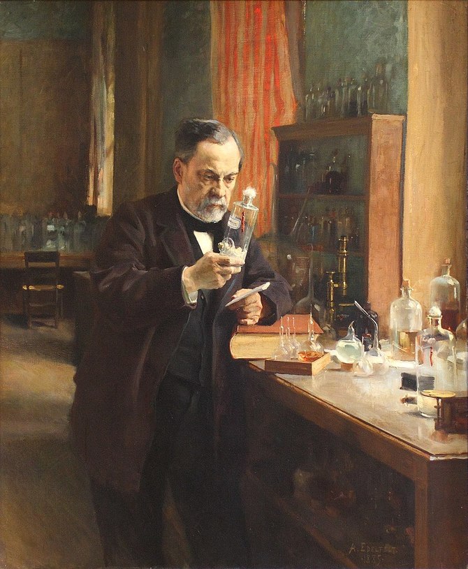 Pasteur i laboratoriet. Maleri af Albert Edelfelt, 1885.